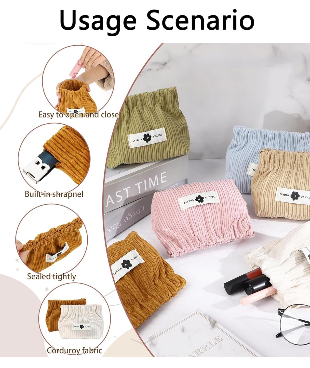 Corduroy Elastic Storage Bag