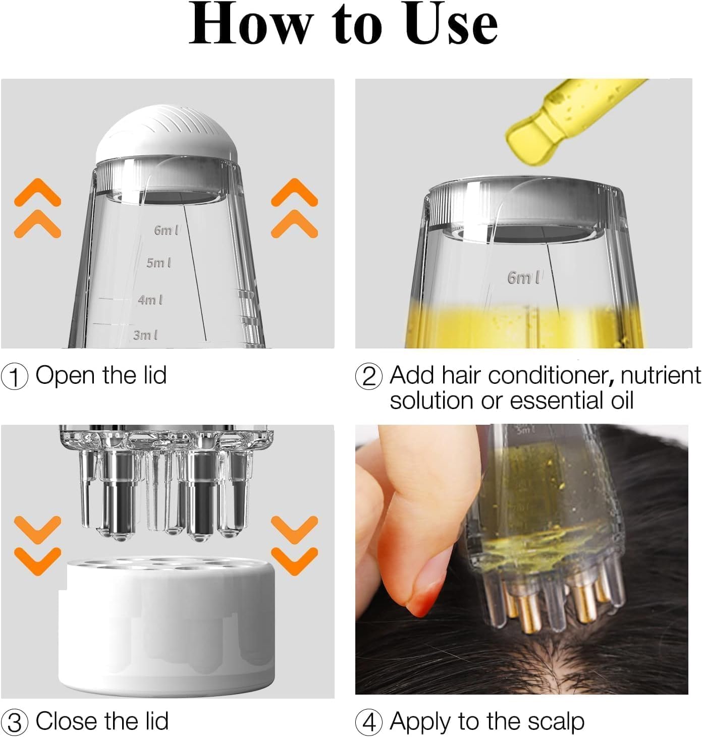 Hair Oil Applicator for Scalp Massager
